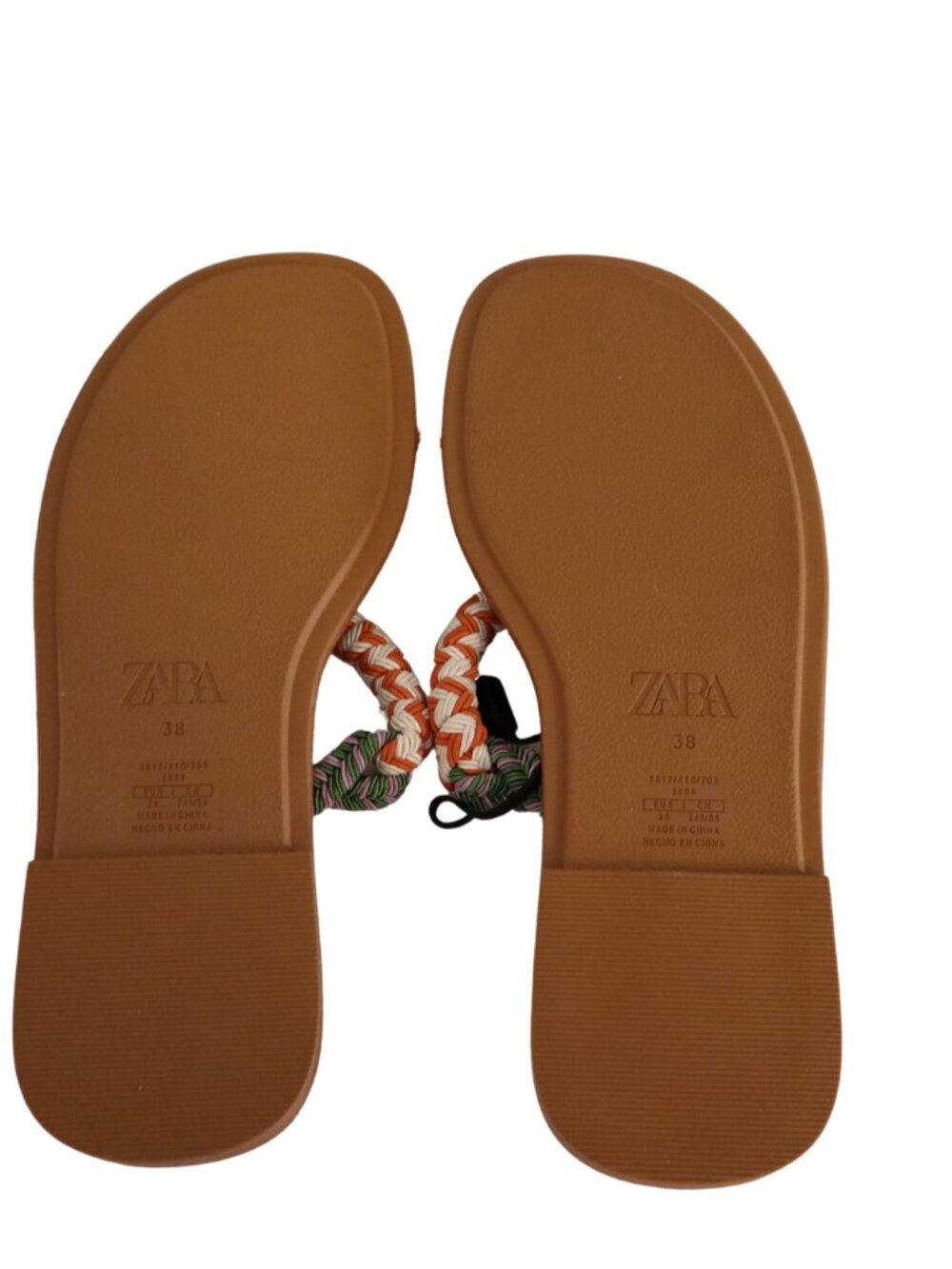 Zara Sandals Womens Size 8 Rope Multicolor Flats Flip Flop Shoes 38 NEW - Picture 3 of 13